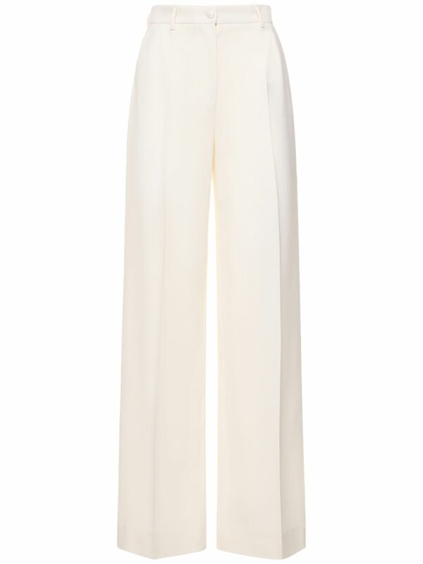 Wool Cady High Rise Wide Leg Pants