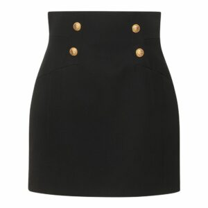 Wool Grain De Poudre Mini Skirt