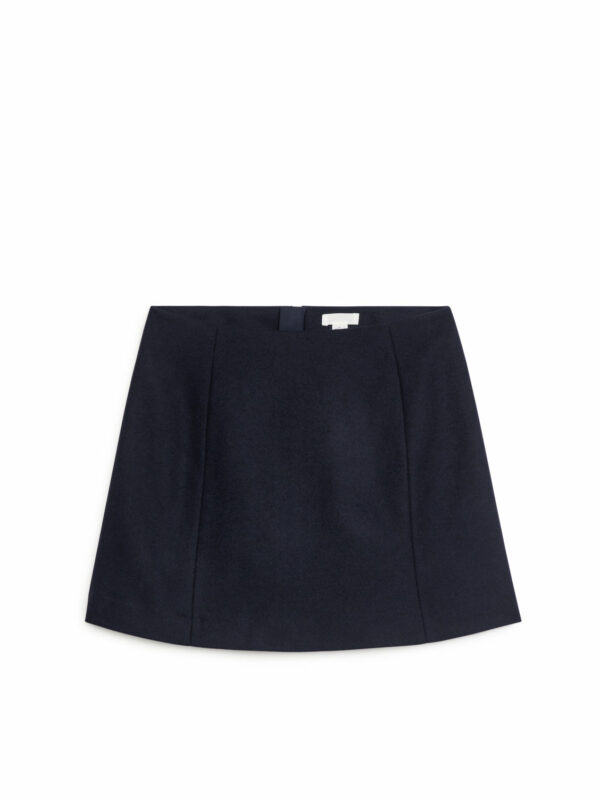 Wool Mini Skirt - Blue