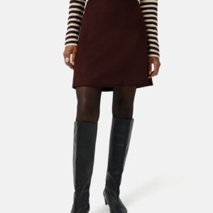 Wool Mini Skirt Oxblood