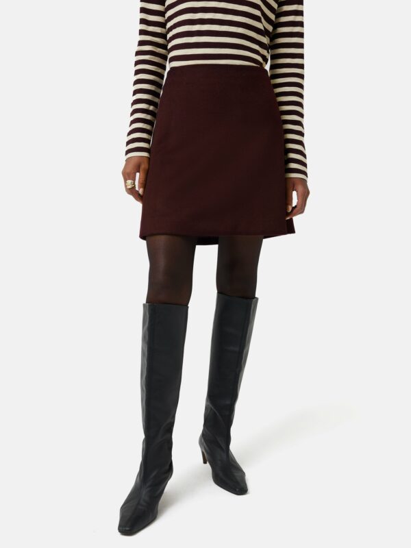 Wool Mini Skirt Oxblood