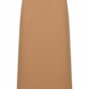 Wool Stretch Side Slit Midi Skirt