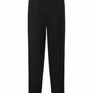 Wool Twill Straight High Waist Pants