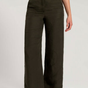 Woolrich Woman Embroidered Wide Leg Pants in a Linen Blend - Daniëlle Cathari / Woolrich Green Size 26