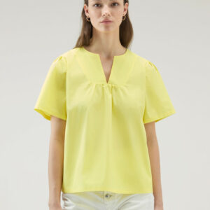 Woolrich Woman Pure Cotton Poplin Blouse Yellow Size S