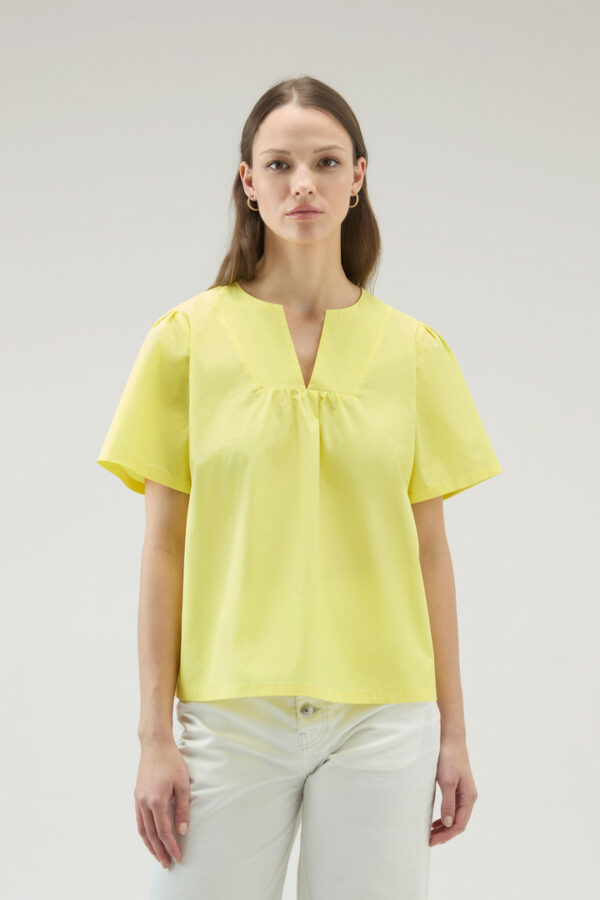 Woolrich Woman Pure Cotton Poplin Blouse Yellow Size S