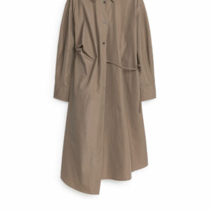 Wrap Shirt Dress - Brown