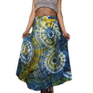 Wrap Skirt Tie Dye Circle Style Cotton in 3 Colours Tdsk700 Fairtrade