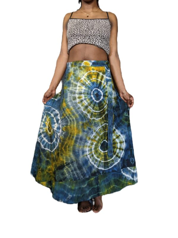 Wrap Skirt Tie Dye Circle Style Cotton in 3 Colours Tdsk700 Fairtrade