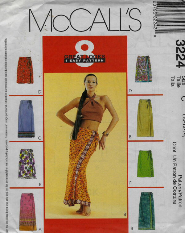 Wrap Skirts - Mccall's 3224 Uncut Sewing Pattern