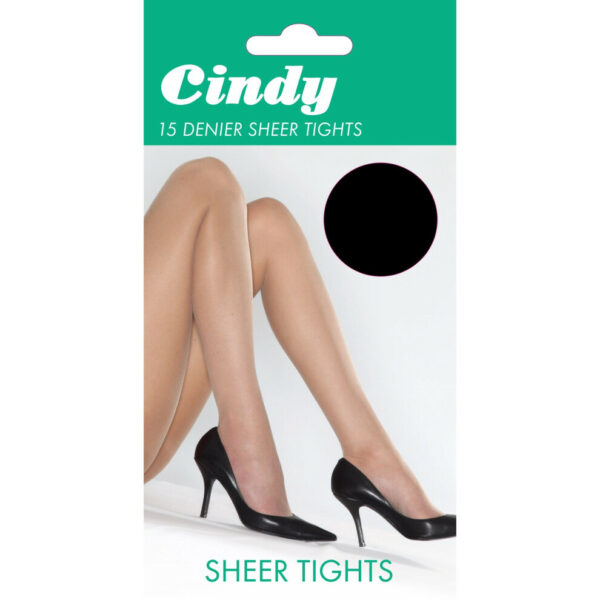 (X-Large (5ft6"-5ft10"), Black) Cindy Womens/Ladies 15 Denier Sheer Tights (1 Pair)