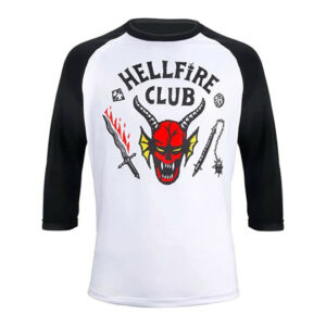 (XL) Womens Mens Stranger Things 4 Hellfire Club Printed Tee Shirts Raglan 3/4 Sleeve Blouse T-shirt Tops