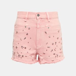 Xu Zhi Crystal-embellished denim shorts