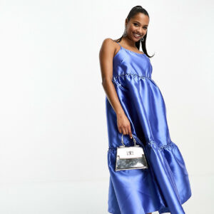 Y. A.S Petite structured prom midi dress in blue