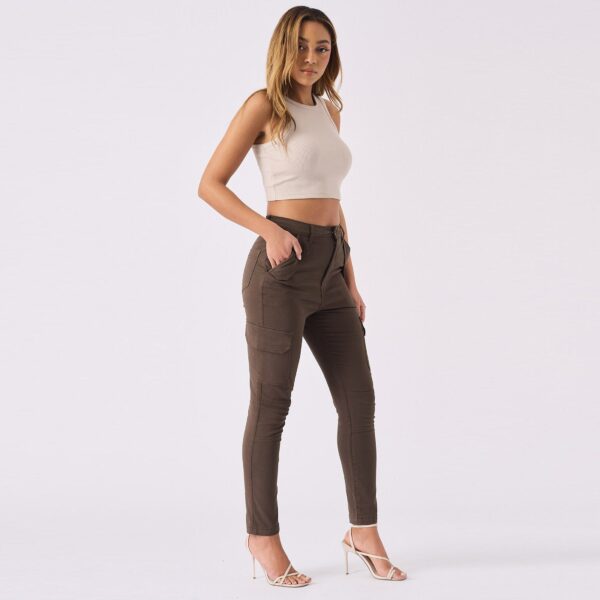 Y2K Cargo Pants Women Brown | Skinny Jeans Streetwear Wide Leg Trousers Fashion Womens High Waisted