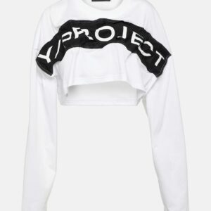 Y/Project Logo cotton jersey crop top