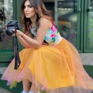 Yellow & Pink Tulle Skirt/Tutu /Wedding Guest Rarty Bridesmaid Mini Midi Maxi