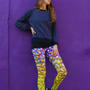 Yoga Leggings, Geometric Pants, Festival Clothing, Women Activewear, Colourful Party Gym Joggers Tights