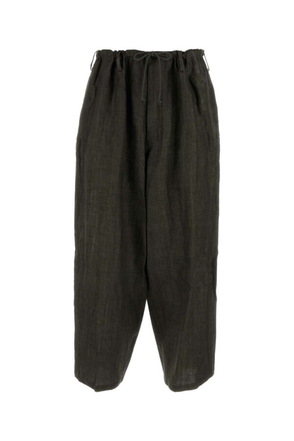 Yohji Yamamoto Dark Grey Linen Baggy Pant