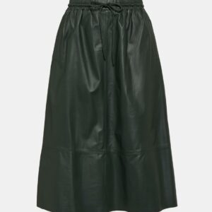 Yves Salomon Flared leather midi skirt