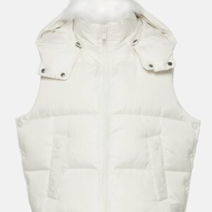 Yves Salomon Shearling-trimmed cropped down vest