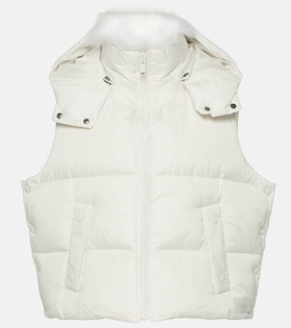 Yves Salomon Shearling-trimmed cropped down vest