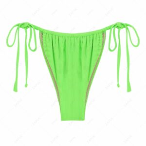 ZAFUL Textured Tie Side Loincloth Bikini Bottom M Green