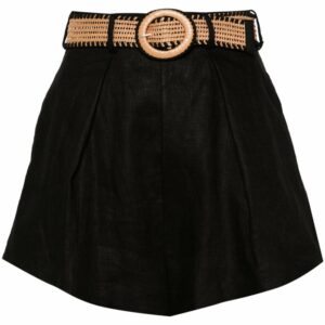 ZIMMERMANN- Belted Linen Shorts