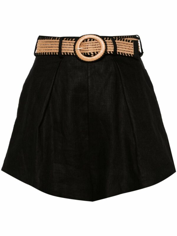 ZIMMERMANN- Belted Linen Shorts