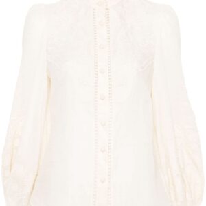 ZIMMERMANN- Embroidered Linen Blouse