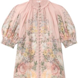 ZIMMERMANN- Floral Print Short Sleeve Blouse