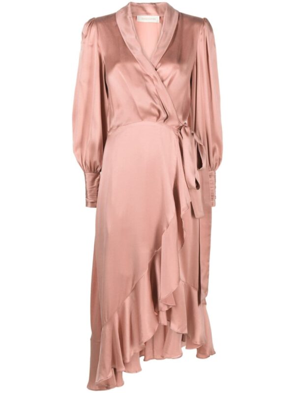 ZIMMERMANN- Silk Wrap Midi Dress