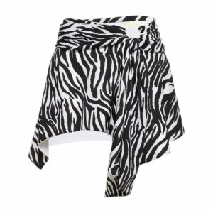 Zebra Printed Mini Skirt W/ Ring