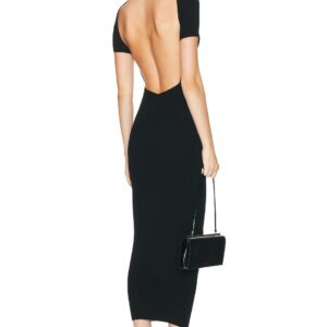 Zeynep Arcay Backless Knit Midi Dress in Black - Black. Size 0 (also in 4).