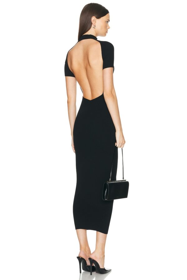 Zeynep Arcay Backless Knit Midi Dress in Black - Black. Size 0 (also in 4).