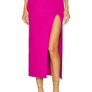 Zeynep Arcay Midi Slit Knit Skirt in Fuchsia - Fuchsia. Size 8 (also in ).