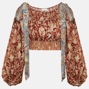 Zimmermann Chintz floral silk crop top