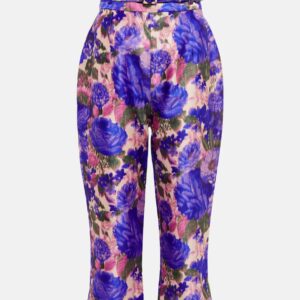 Zimmermann High Tide floral high-rise cropped pants