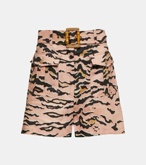 Zimmermann Matchmaker Safari printed linen shorts