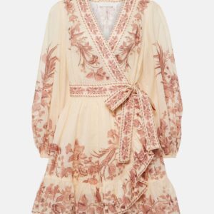 Zimmermann Printed cotton wrap dress