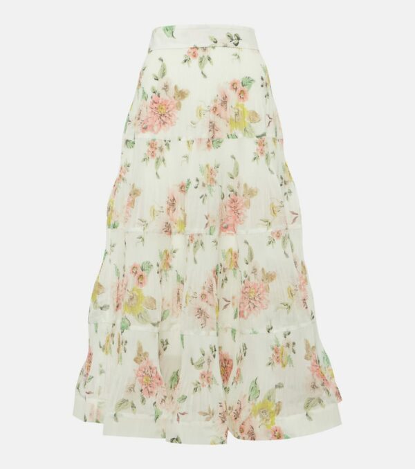 Zimmermann Tiered floral midi skirt