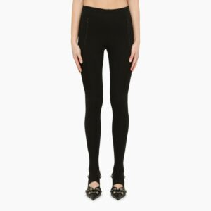 Zip details black leggings