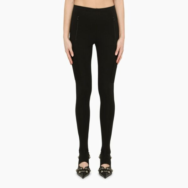 Zip details black leggings