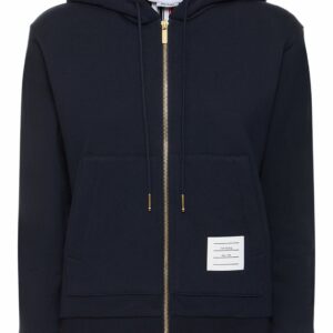 Zip-up Cotton Jersey Sweatshirt Hoodie