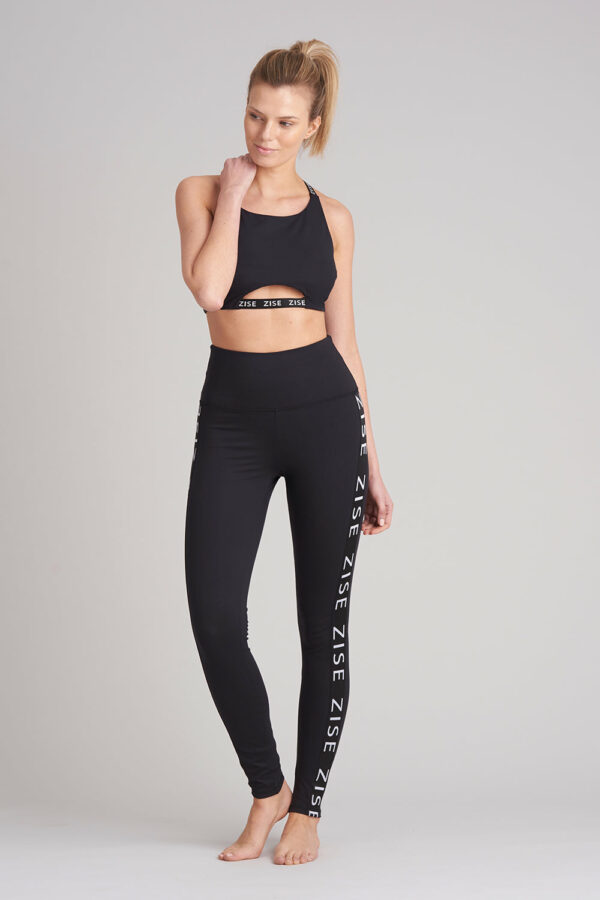 Zise Mimi Deep Waistband Leggings, Black