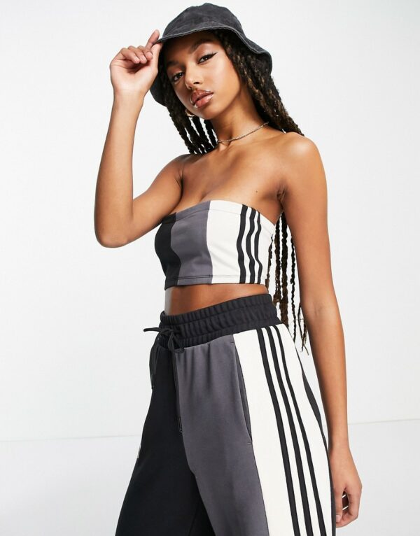 adidas Originals 'Summer Rave' colour block bandeau top in black