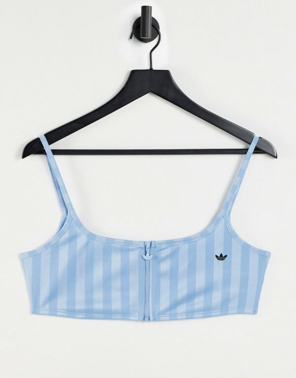 adidas Originals zip through bralette in blue