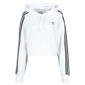 adidas SHORT HOODIE women's Sweatshirt in White. Sizes available:UK 14,UK 16