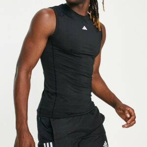 adidas Training tight fit sleeveless t-shirt in black