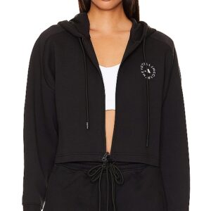 adidas by Stella McCartney Sportswear Cropped Hoodie in Black. Size L, M, S, XL.